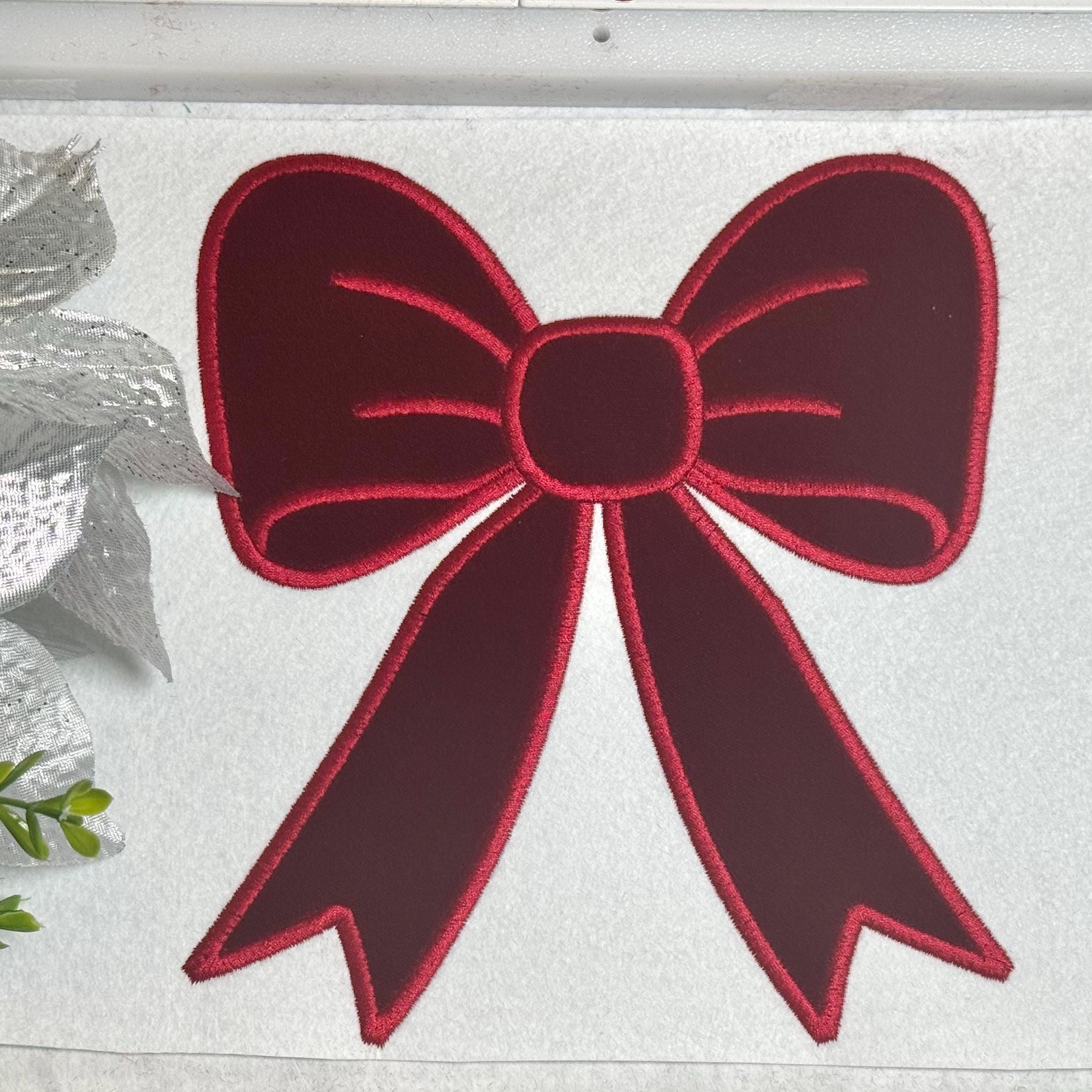 Bow Satin Stitch Embroidery Design