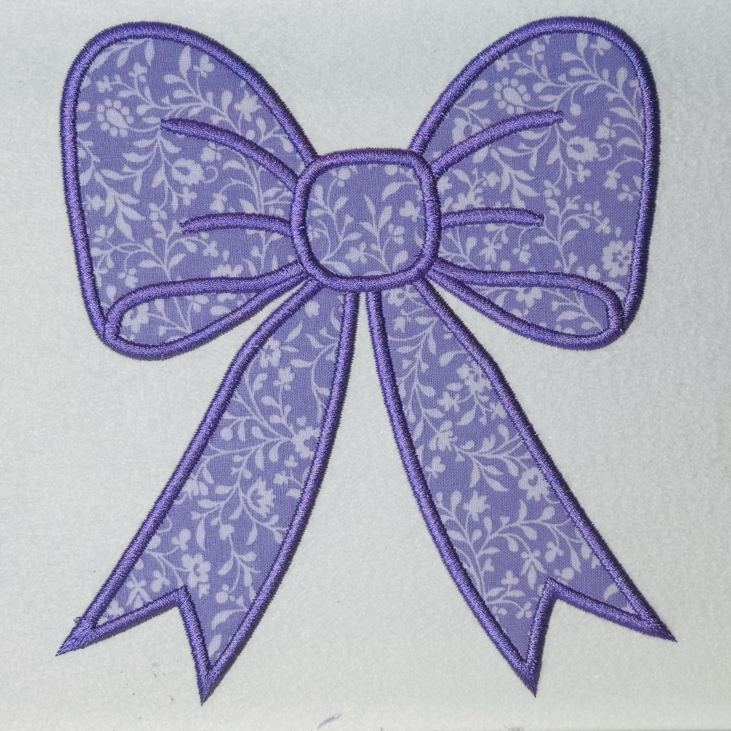 Bow Satin Stitch Embroidery Design