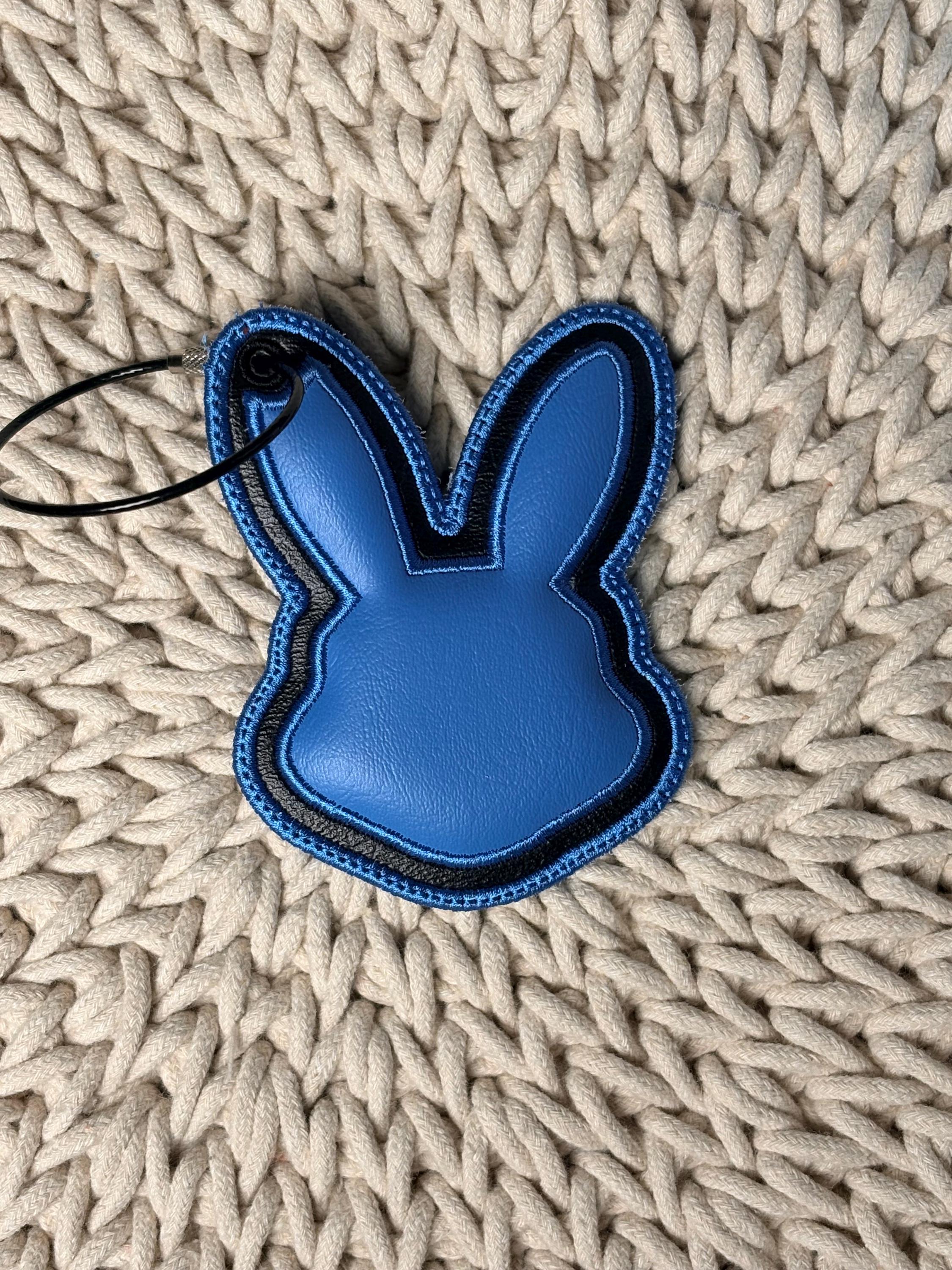 Bunny Double Applique Tag, Easter Bunny Puffy Bag Tag
