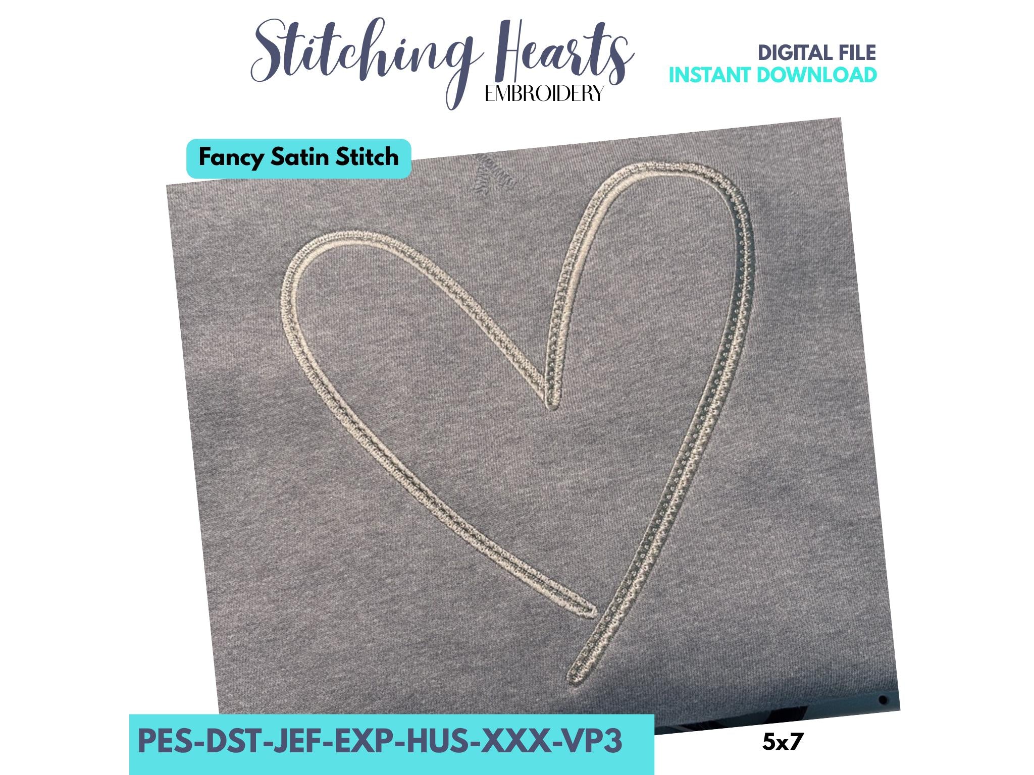 Heart Satin Stitch| Fancy Heart