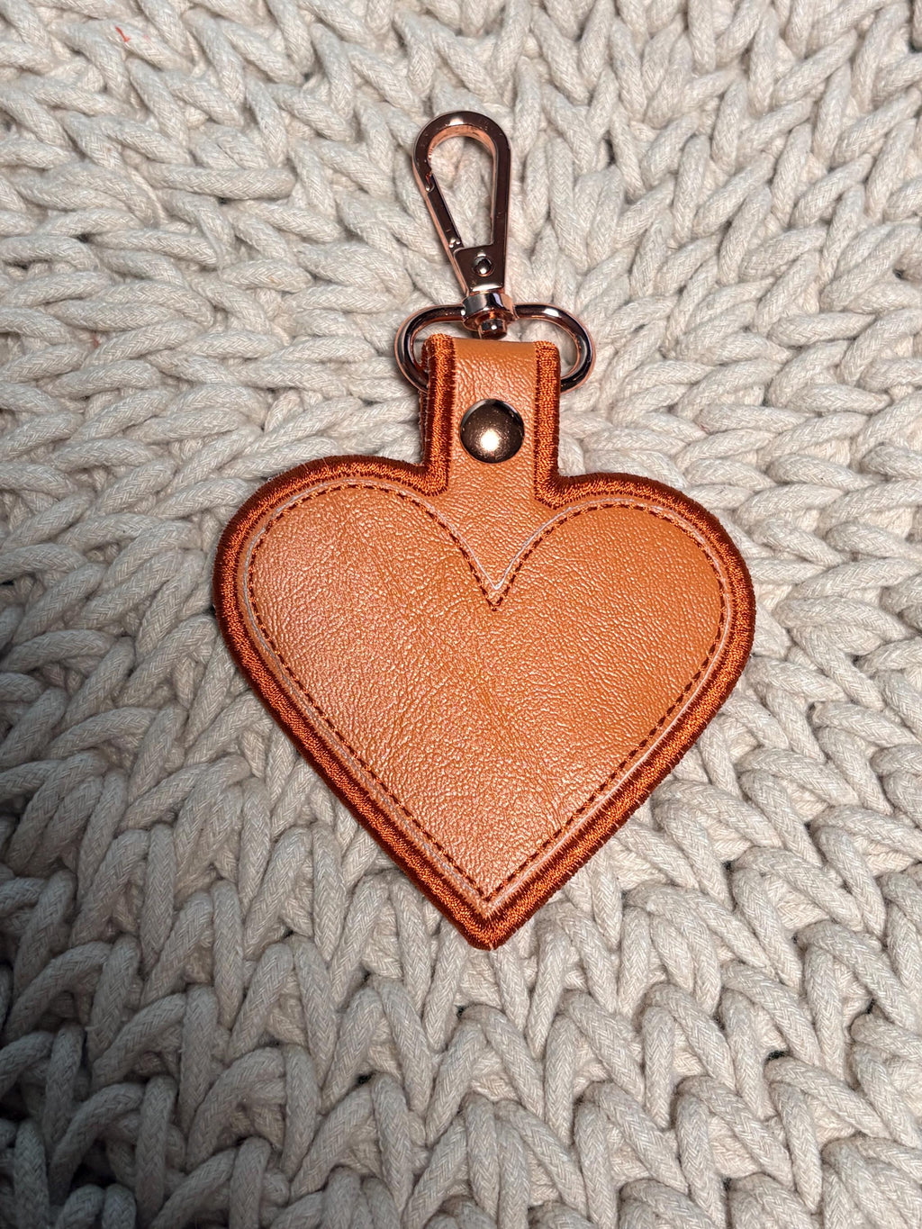 Heart Snap Tab, In The Hoop Raised Heart Key Holder