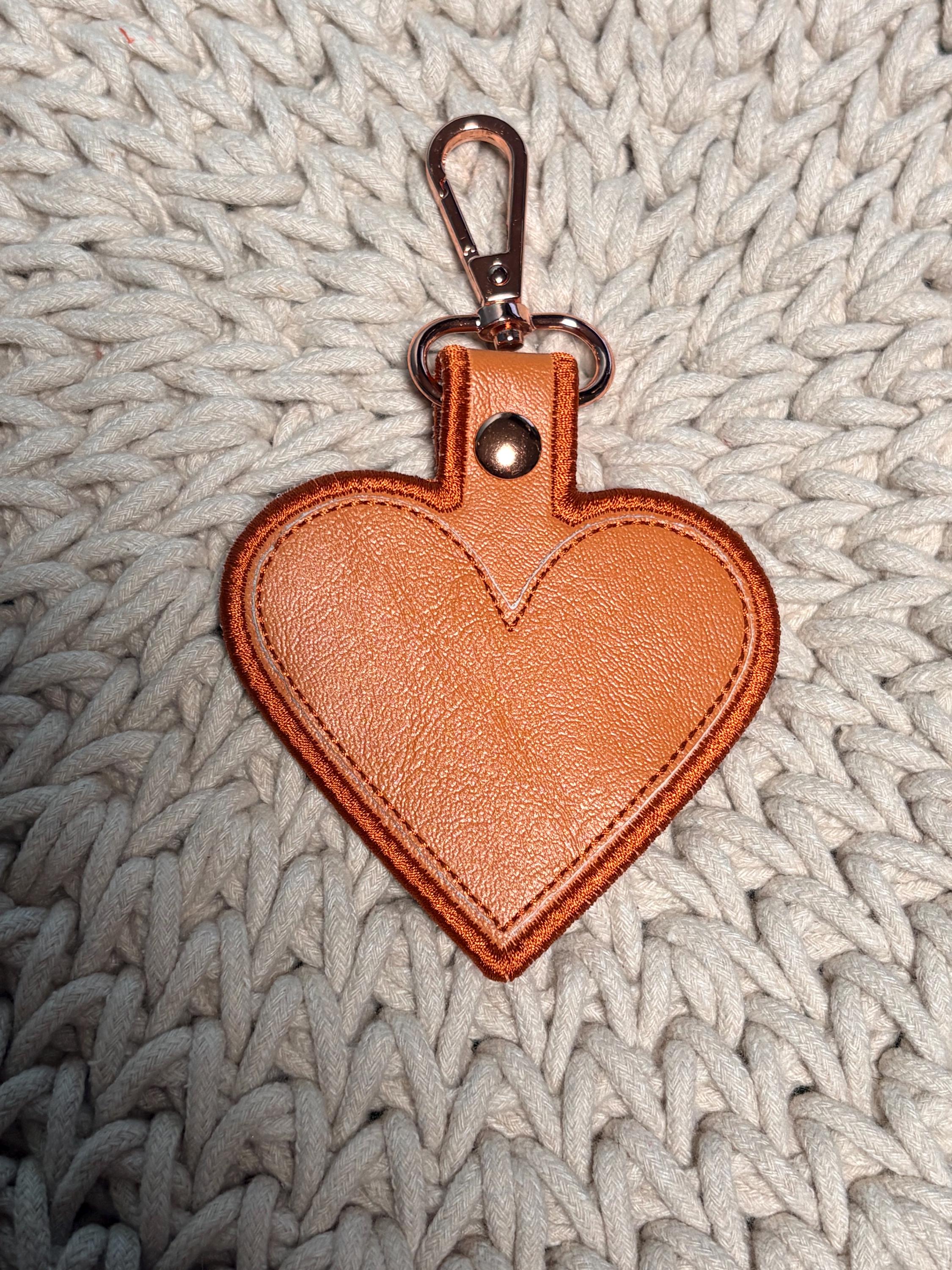 Heart Snap Tab, In The Hoop Raised Heart Key Holder