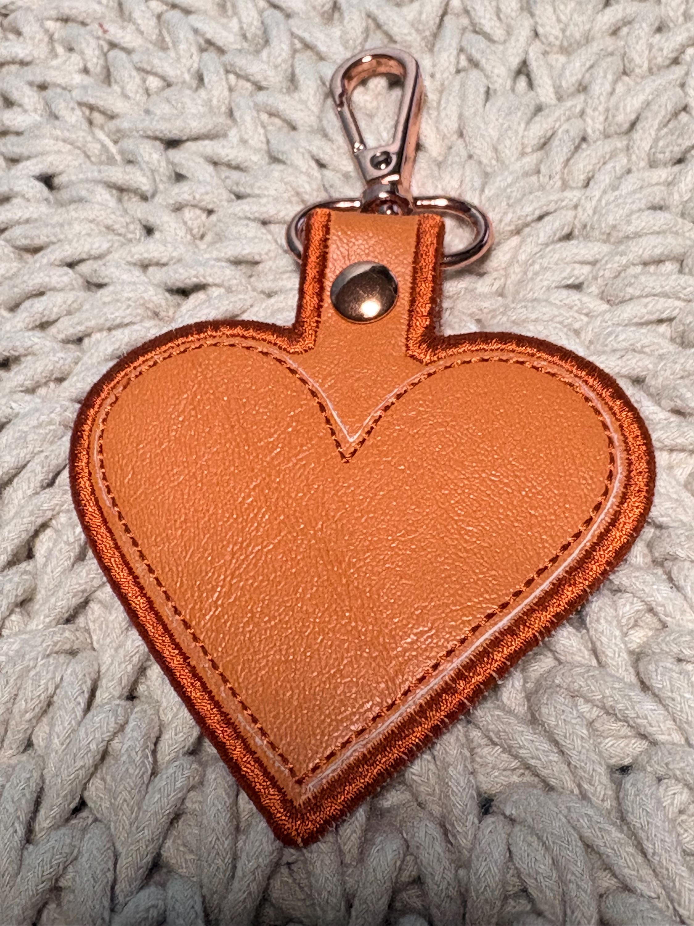 Heart Snap Tab, In The Hoop Raised Heart Key Holder