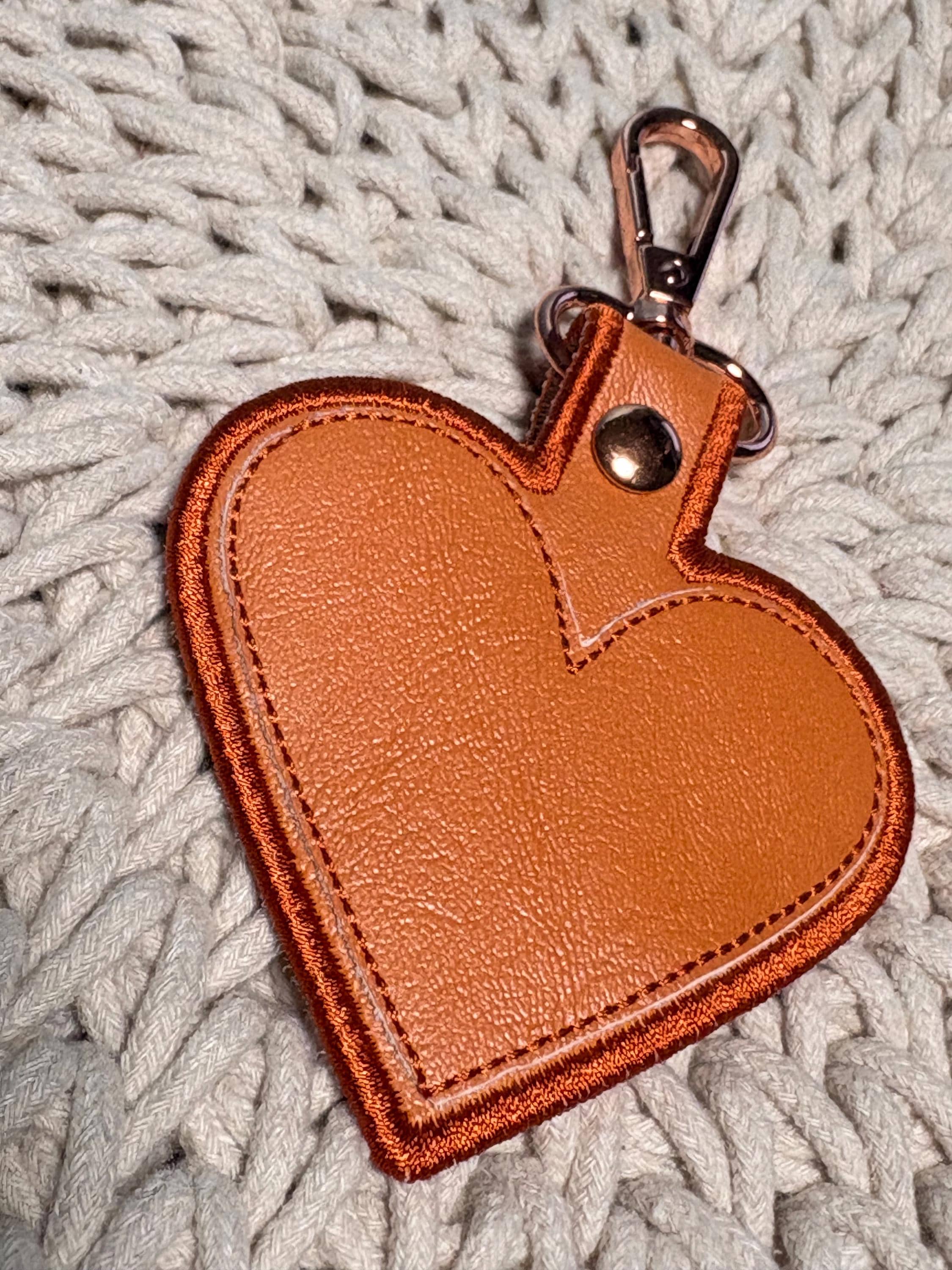 Heart Snap Tab, In The Hoop Raised Heart Key Holder