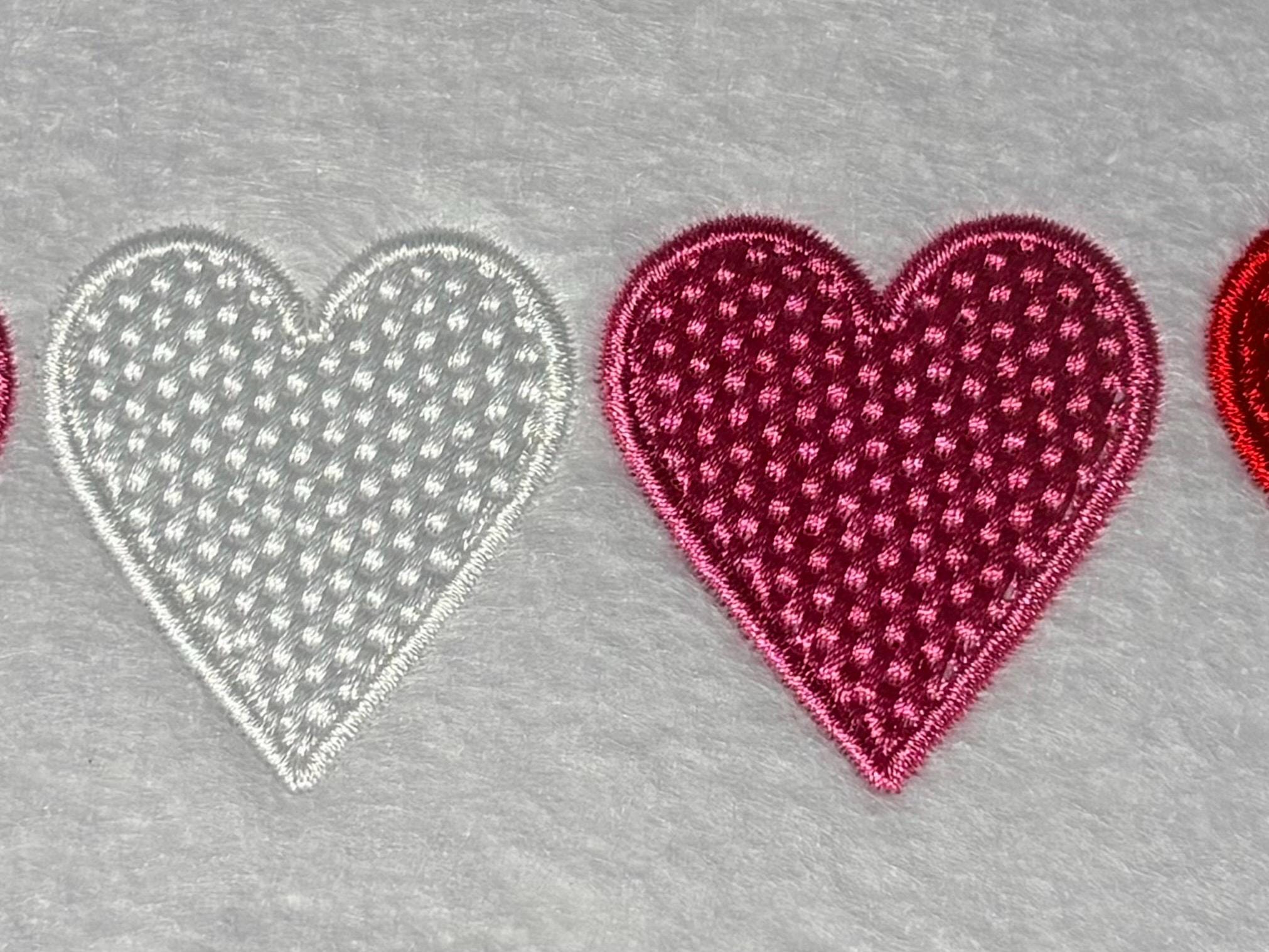 Hearts Fancy Fill Stitch, Satin Edge Fill Stitch Hearts Embroidery Design, Set of 5 (5x7 Digital Download