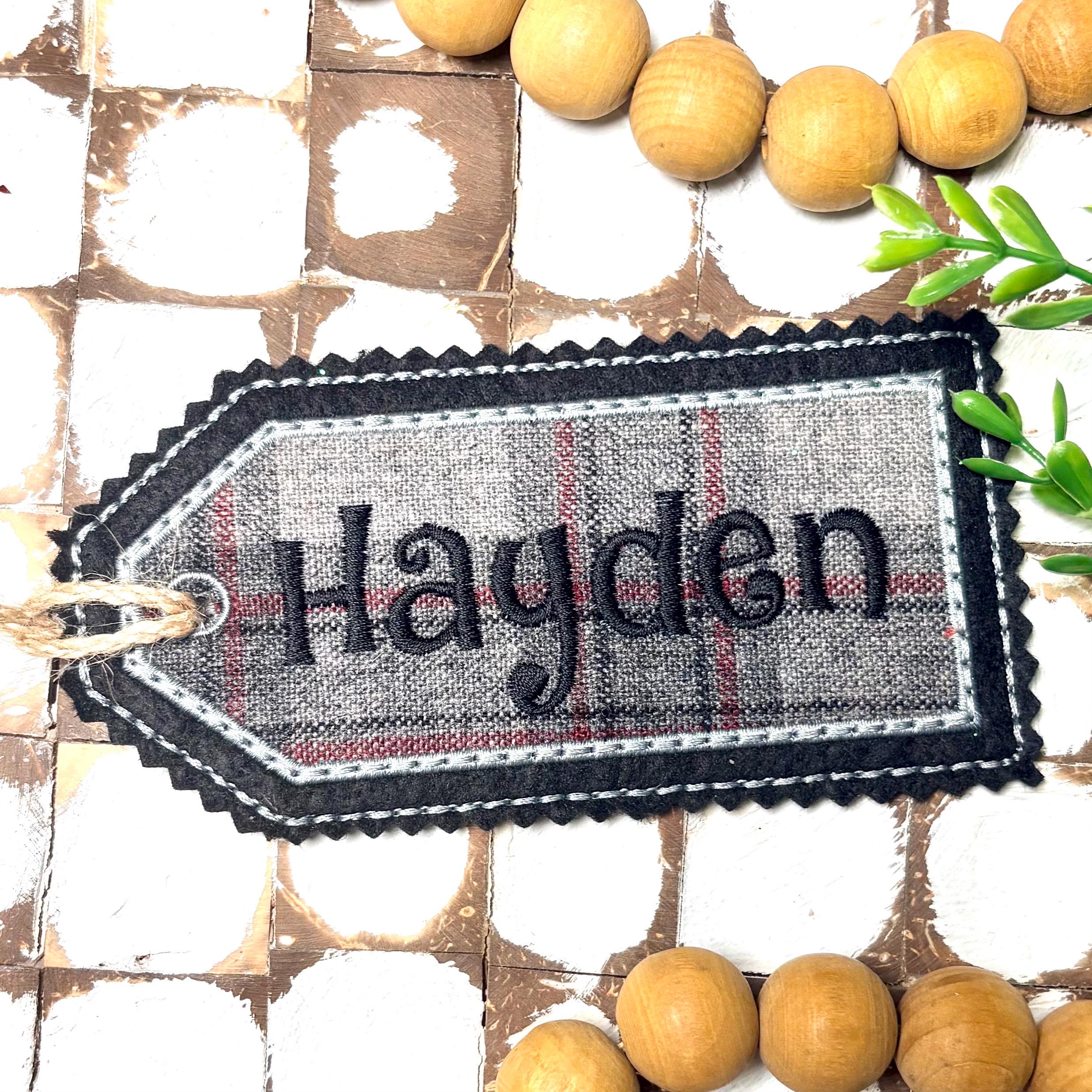 ITH Felt Tag, Gift Tag Embroidery Design