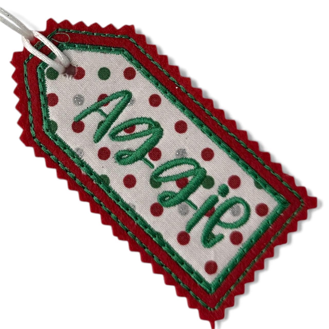 ITH Felt Tag, Gift Tag Embroidery Design