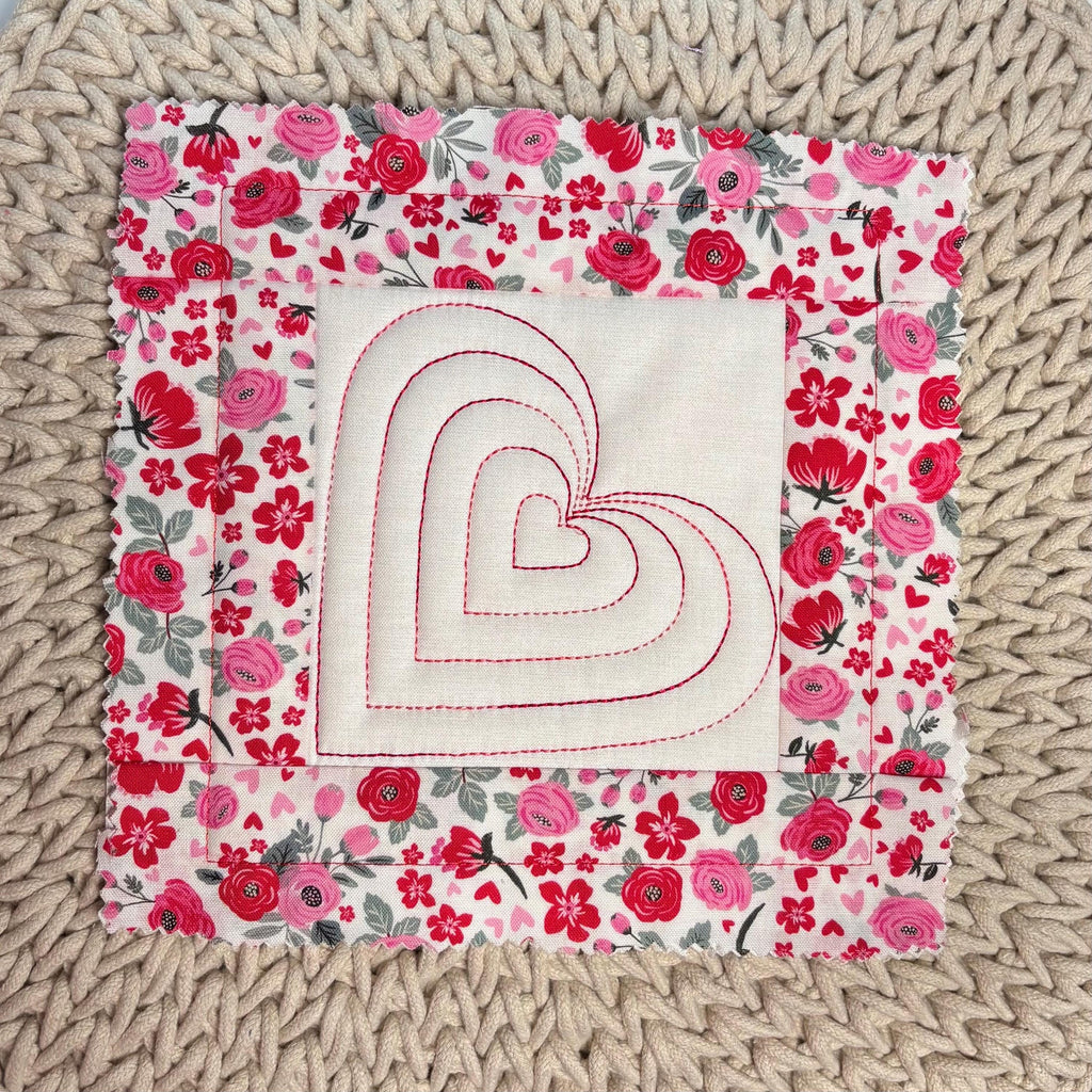 ITH Quilt Block, Heart Quilt Square,