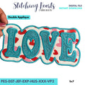 Love Double Applique Design, Glitter Applique Design, Double Applique Patch