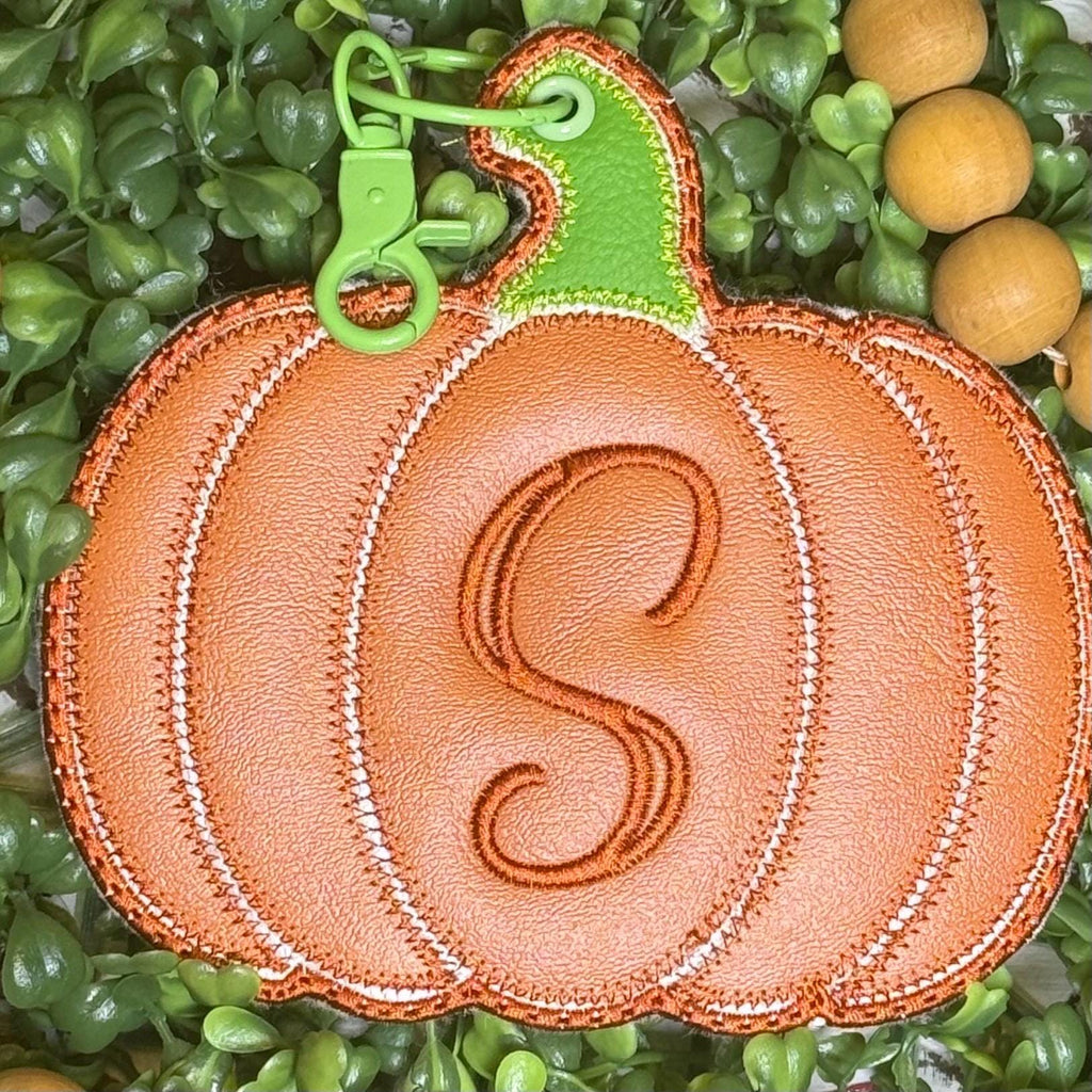 Pumpkin Bag Tag: Fall Fruit Embroidery Design 5x7 Hoop, Digital Download