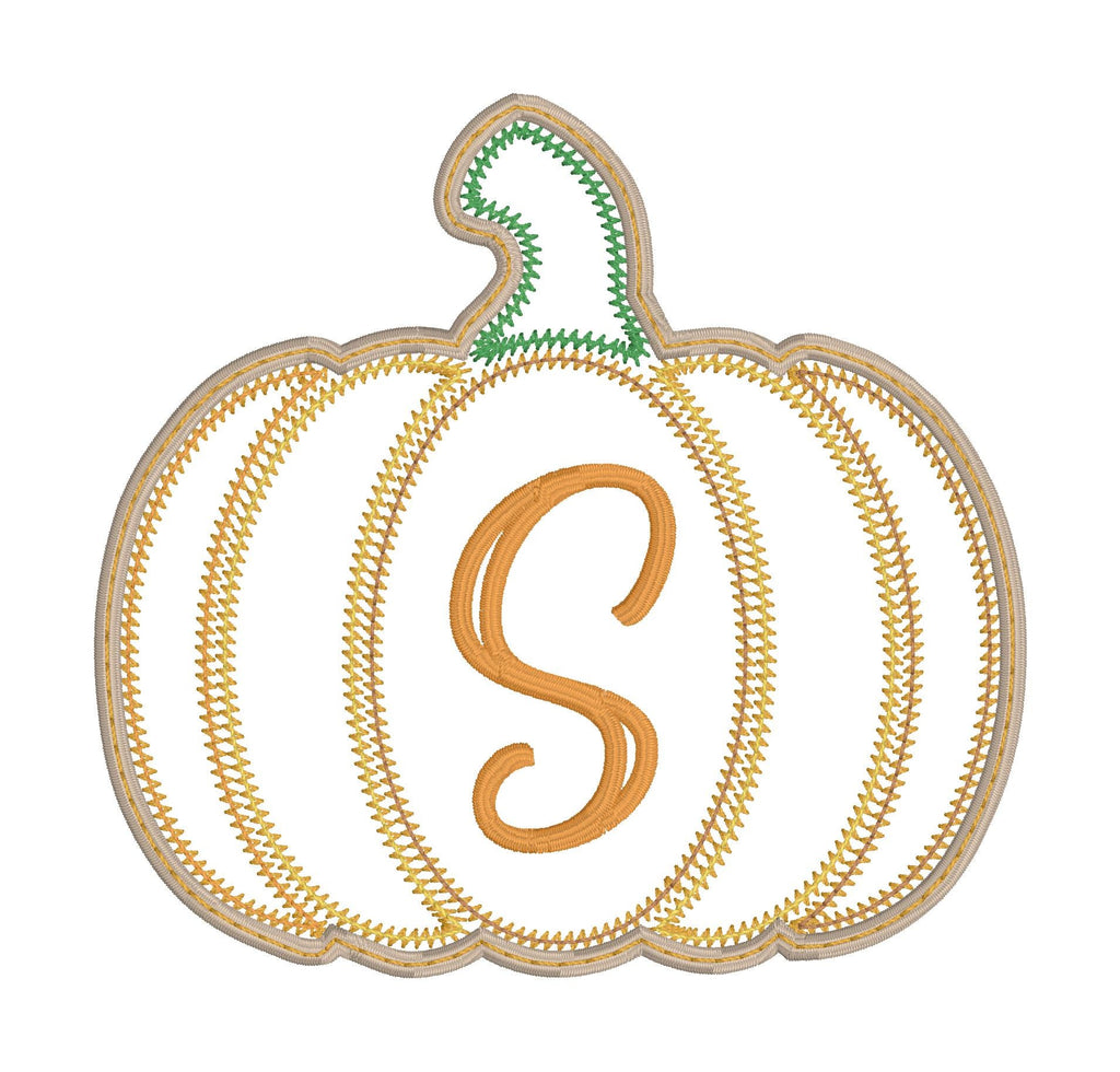 Pumpkin Bag Tag: Fall Fruit Embroidery Design 5x7 Hoop, Digital Download