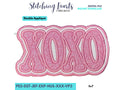 XOXO Patch Design- In The Hoop Patch- Glitter HTV Double Appliqué - Hugs and Kisses Appliqué Design