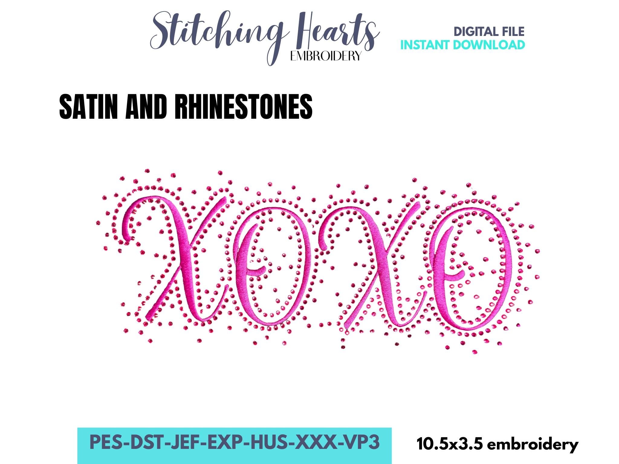 XOXO Satin Embroidery Design