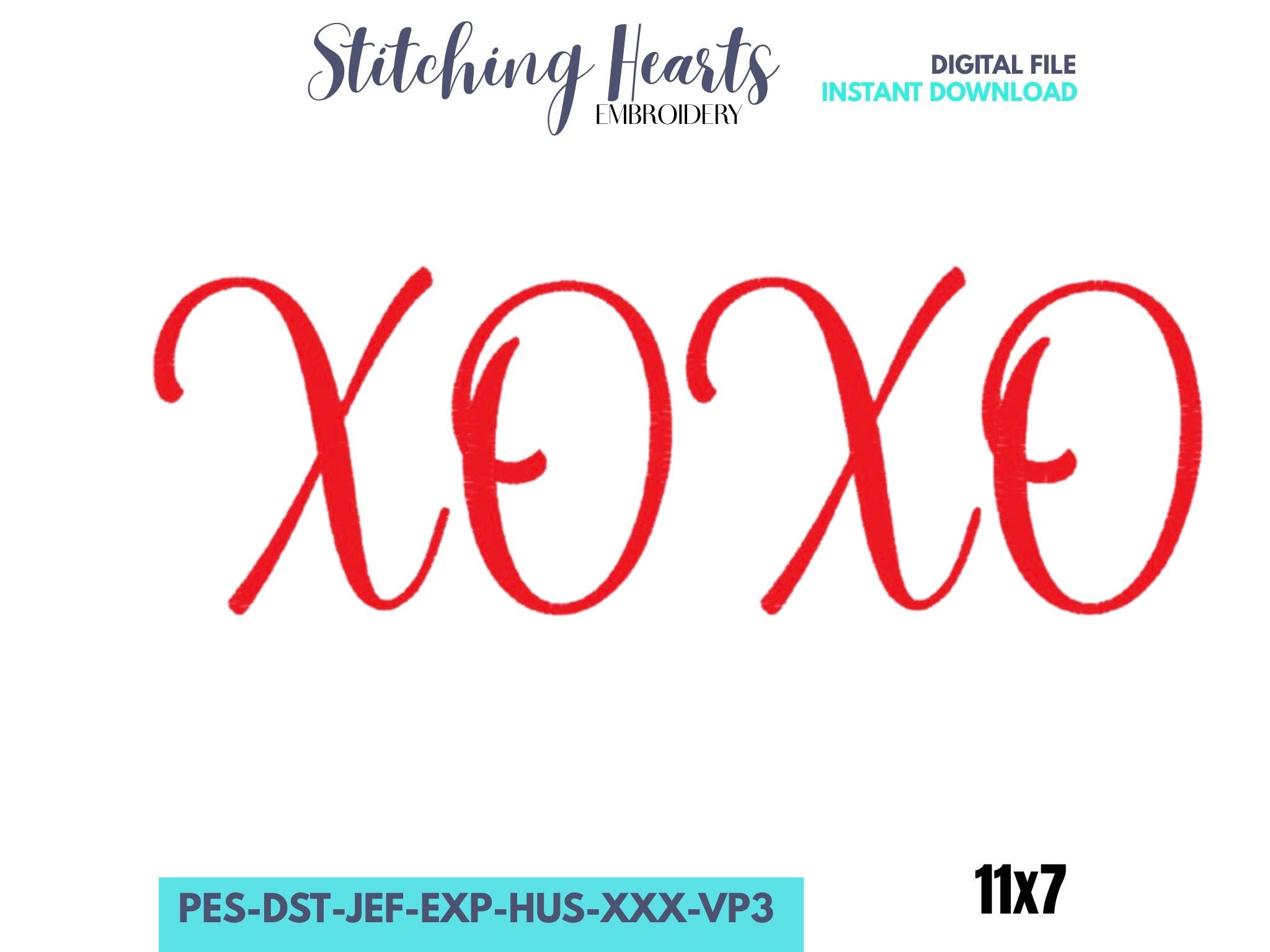XOXO Satin Embroidery Design