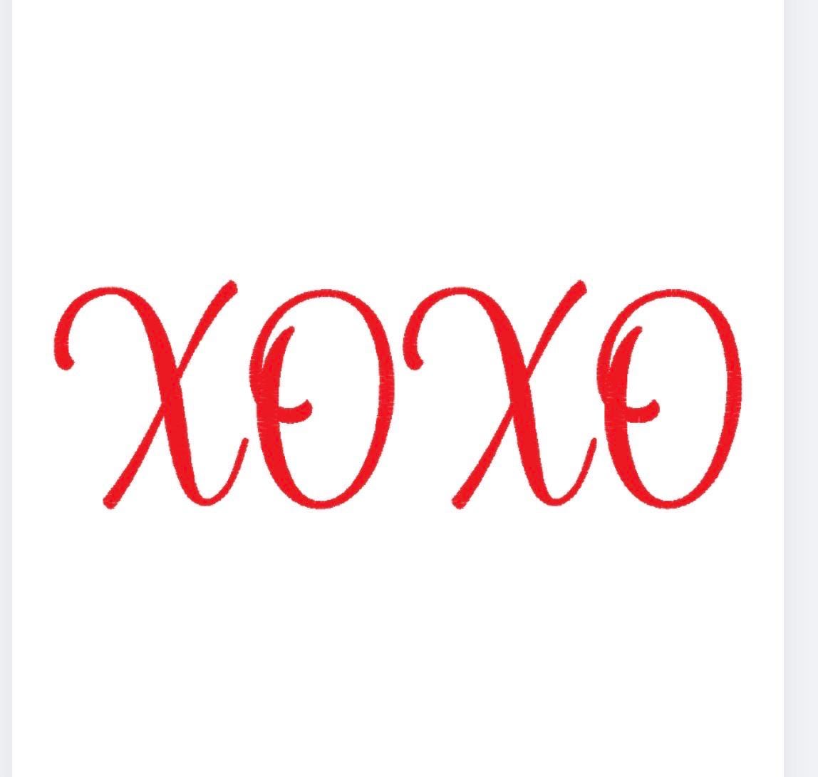 XOXO Satin Embroidery Design