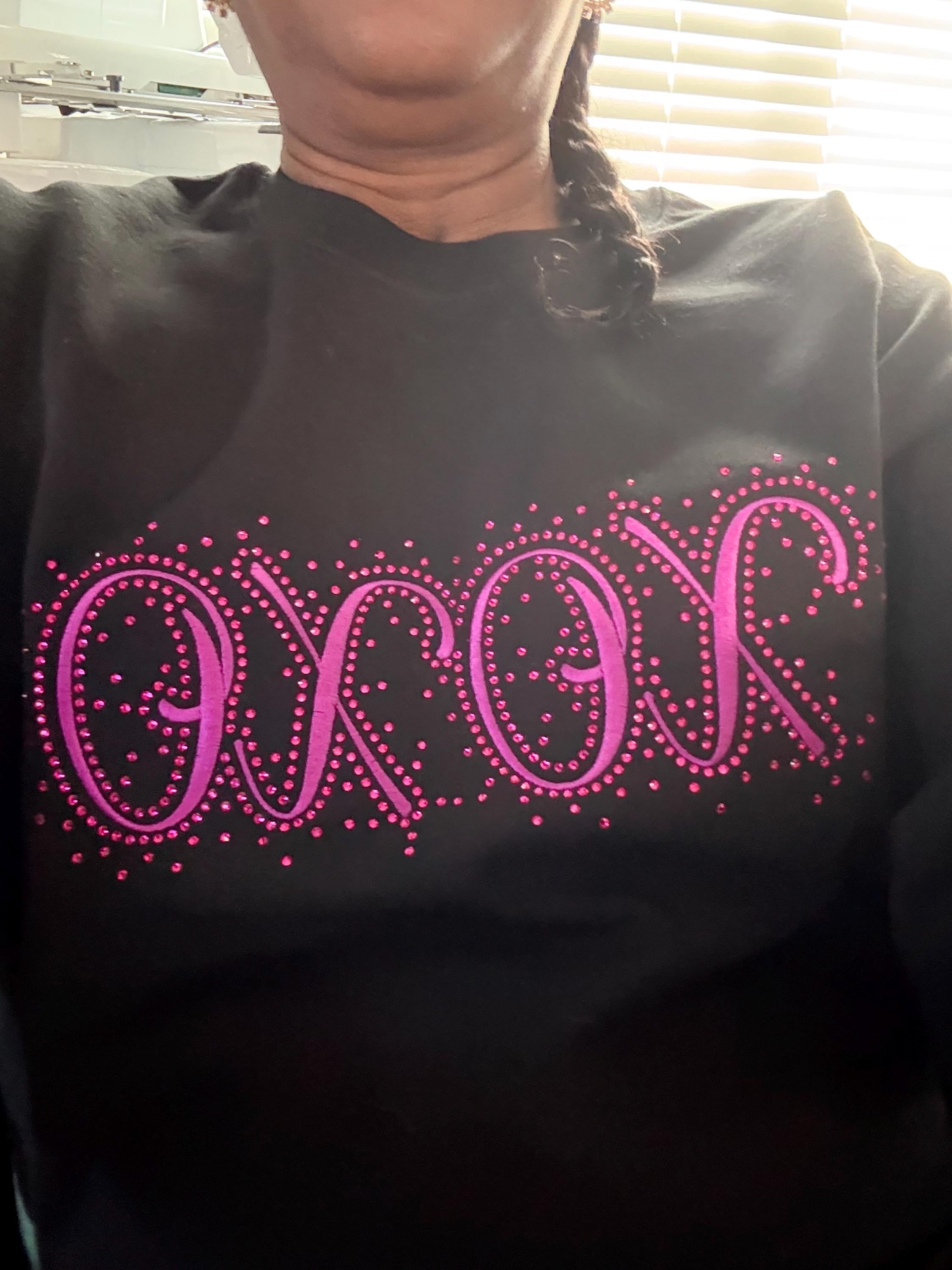 XOXO Satin Embroidery Design