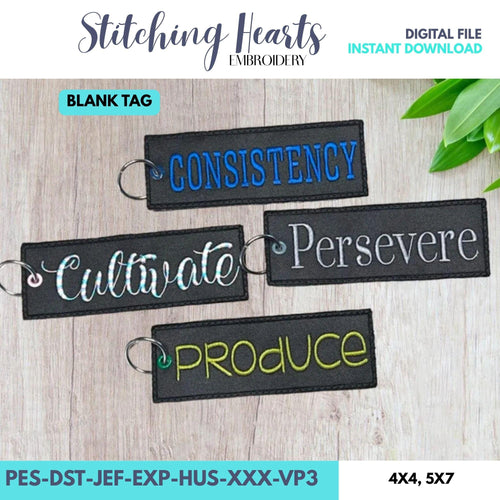 Blank Rectangle Bag Tag, Embroidery Design (Digital Download) __etsy:7607999263