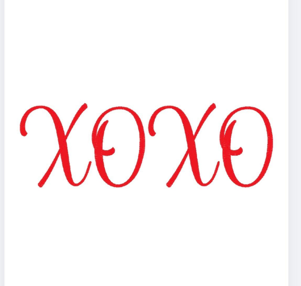 XOXO Satin Embroidery Design __etsy:7660640704