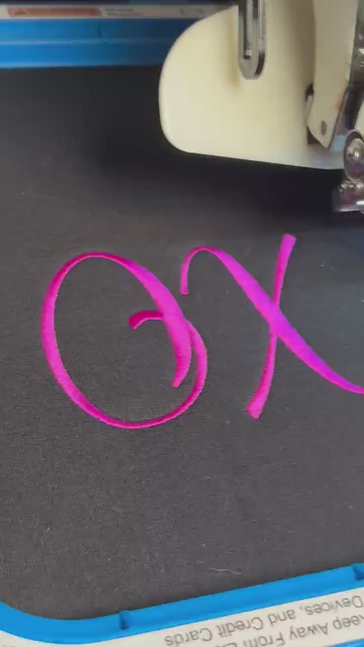 XOXO Satin Embroidery Design
